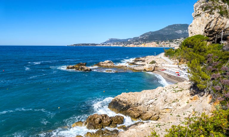 The beautiful Balzi Rossi beach in Ventimiglia